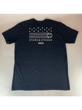Baseballism Black Stars and Strikes Short Sleeve Crewneck Shirt Mens 2XL XXL